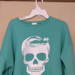 Constant Variety Gear CVG Spearmint Skull  Tropic Waves Themed XL Sweatshirt